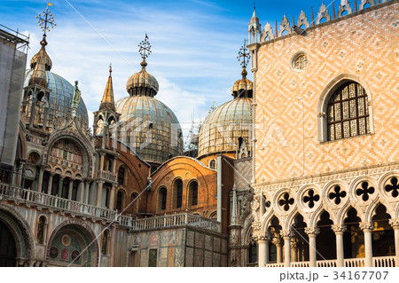 The Basilica of San Marco in St. Marks square  34167707