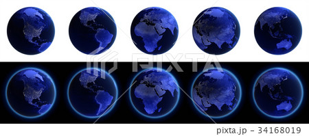 Earth icons set on black and white 3d rendering Earth icons set on black and white 3d rendering 34168019