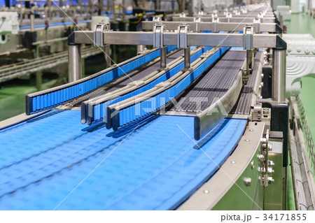 Empty conveyor belt of production line, 34171855