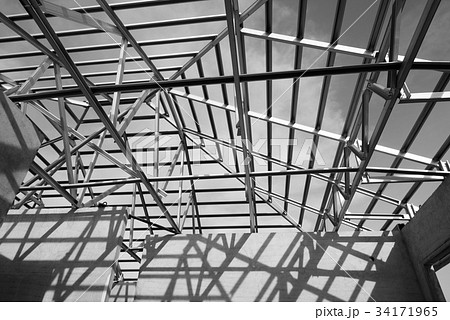 Structure of steel roof. 34171965