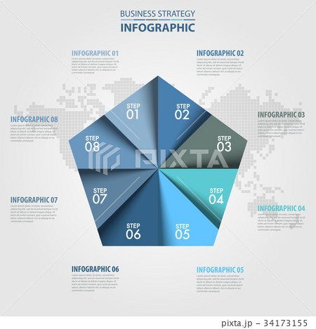 Business Infographics Pentagon chart template Business Infographics Pentagon chart template 34173155