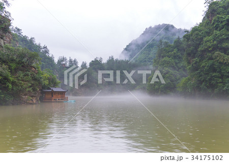 Boat on Baofeng Lake scenery in Zhangjiajie China 34175102