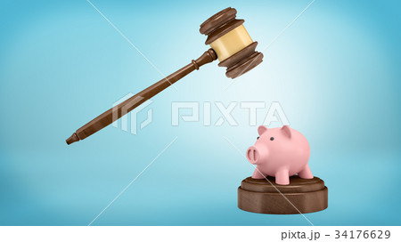 3d rendering of a large judge gavel ready to 34176629