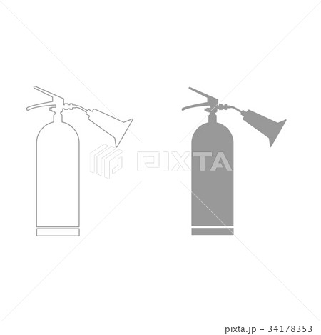 Fire extinguisher grey color set icon . 34178353