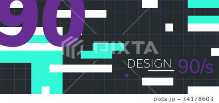 Abstract retro background back to 90s 34178603