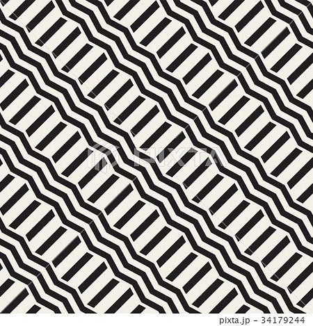 Vector seamless zigzag line pattern. Abstract 34179244