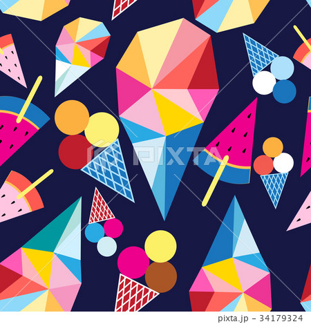 Graphic pattern of different ice cream 34179324