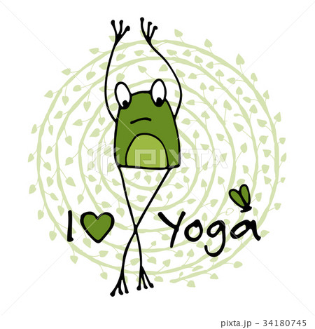 Funny yoga frog, sketch for your design Funny yoga frog, sketch for your design 34180745