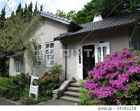 ツツジが彩りを添える小石川植物園の柴田記念館 ツツジが彩りを添える小石川植物園の柴田記念館 34181228