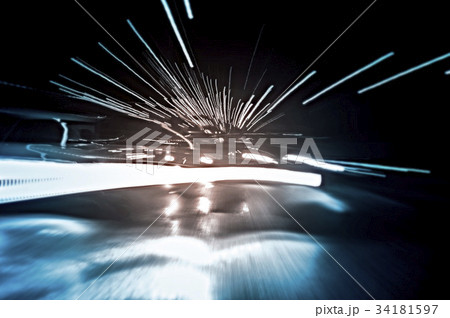 Light trails on the street Kuala Lumpur, Malaysia 34181597