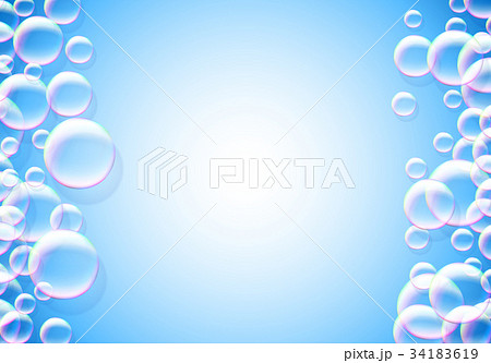 Soap bubbles abstract blue background with rainbow Soap bubbles abstract blue background with rainbow 34183619