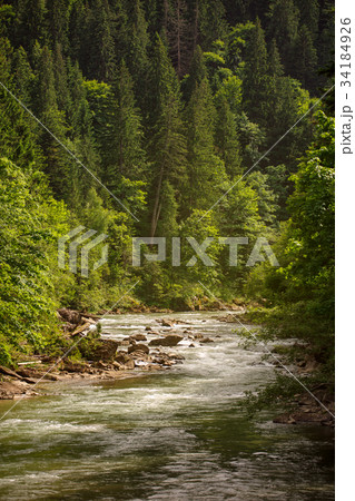 mountain river with stones mountain river with stones 34184926