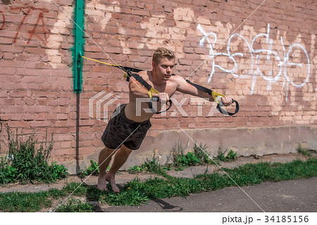 Male athlete is an excellent workout full length 34185156