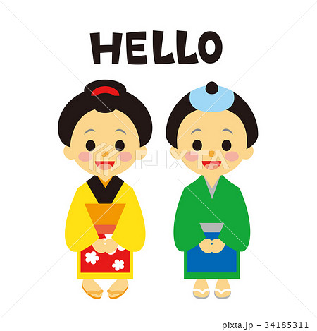 店員さん　江戸時代風　ハロー 34185311