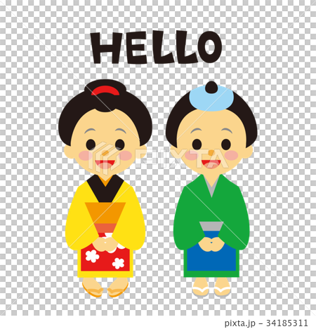 店員さん　江戸時代風　ハロー 34185311