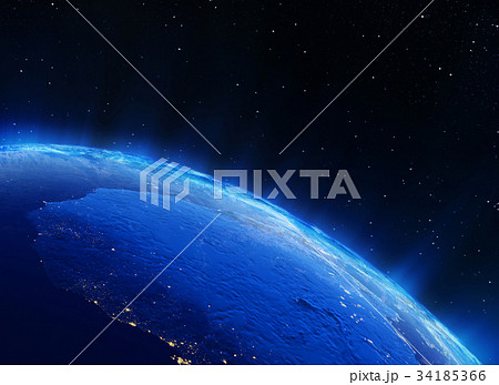 Africa city lights 3d rendering 34185366