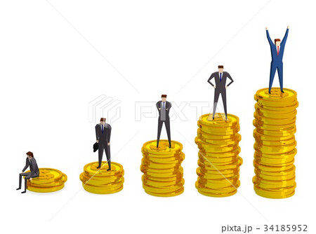 コインのグラフで競い合うビジネスマン 34185952