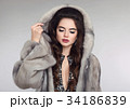 fashion studio photo of gorgeous sensual brunette 34186839