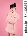 Fashion studio teen look style over pink 34186855
