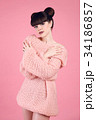 Fashion studio teen look style over pink 34186857