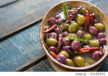 Marinated olives with herbs and spices Marinated olives with herbs and spices 34189305