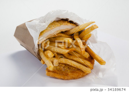 Two buns on wooden table 34189674