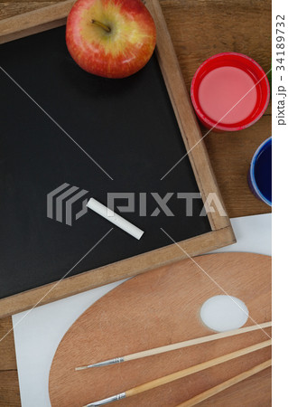 Close-up of cards and chips on blackjack table 34189732