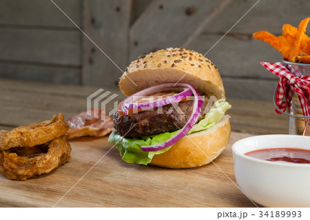 French fried chips on table 34189993