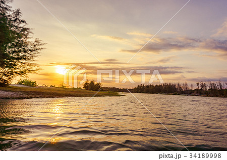 Sunrise on river Sunrise on river 34189998