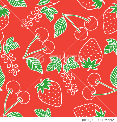 Juicy berries seamless pattern 34195492