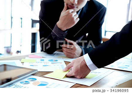 Coworkers team brainstorming process. Coworkers team brainstorming process. 34196095