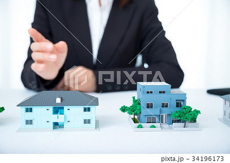 不動産　一戸建て　賃貸　　ミニチュア　固定資産税　不動産投資　相談　免税　マンションか戸建て 34196173