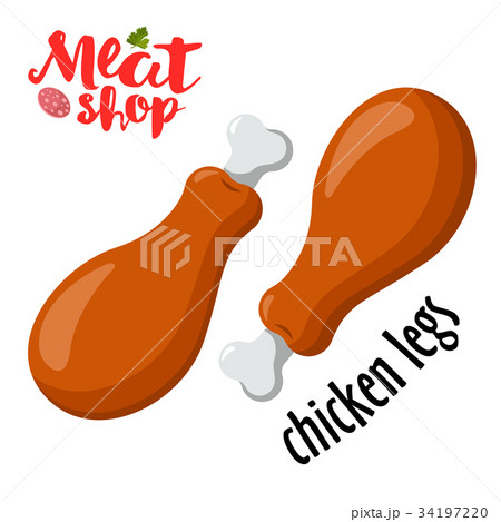 Meat vector - chicken legs. Fresh meat icon Meat vector - chicken legs. Fresh meat icon 34197220
