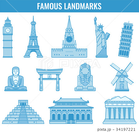 World landmarks. Travel and Tourism. Vector World landmarks. Travel and Tourism. Vector 34197221