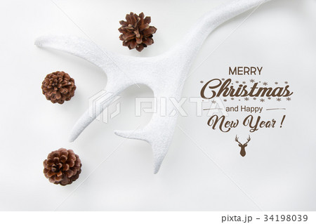 White painted horns, cones on white background. White painted horns, cones on white background. 34198039