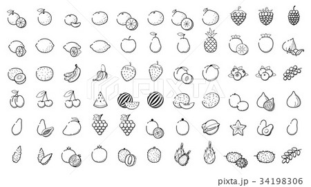 Outline linear icon set Fruit berriesThin Line Outline linear icon set Fruit berriesThin Line 34198306