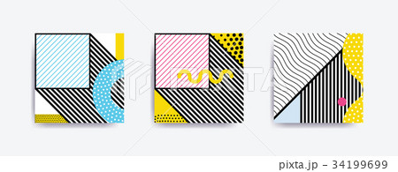 Colorful trend Neo Memphis geometric poster Colorful trend Neo Memphis geometric poster 34199699