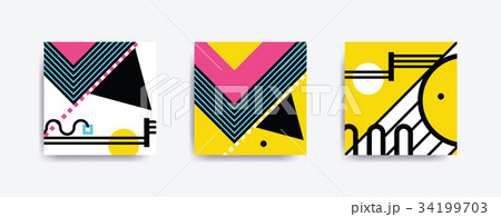 Colorful trend Neo Memphis geometric poster Colorful trend Neo Memphis geometric poster 34199703