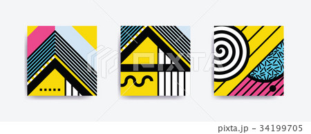 Colorful trend Neo Memphis geometric poster 34199705