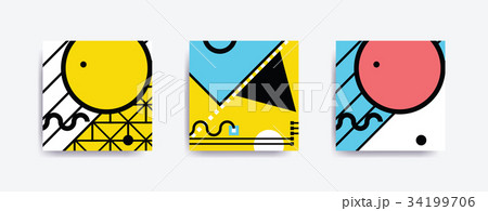 Colorful trend Neo Memphis geometric poster 34199706