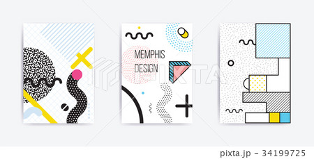 Colorful trend Neo Memphis geometric poster Colorful trend Neo Memphis geometric poster 34199725