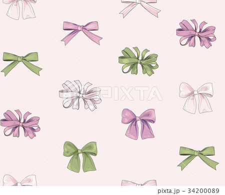 Bow fashion tiled pattern. Holiday gift background 34200089