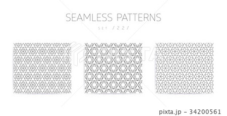 Vector seamless geometric patterns collection with 34200561
