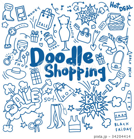 Hand drawing Shopping Fashion , Doodle style  34204414