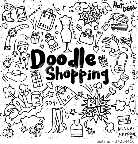 Hand drawing Shopping Fashion , Doodle style  34204416