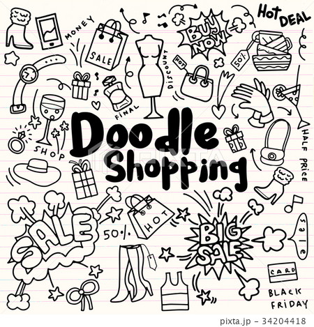 Hand drawing Shopping Fashion , Doodle style  34204418