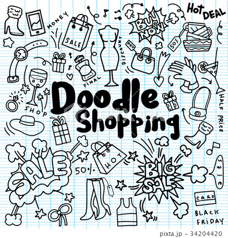 Hand drawing Shopping Fashion , Doodle style  34204420