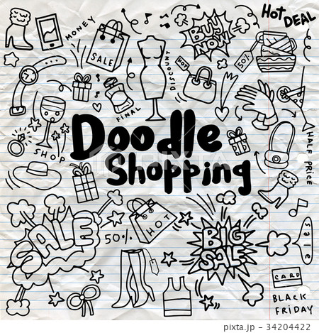 Hand drawing Shopping Fashion , Doodle style  34204422
