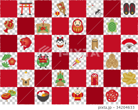お正月　アイコン素材セット 34204633