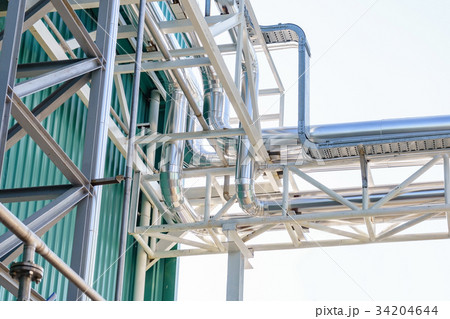 industrial Steel pipelines of an food plant 34204644